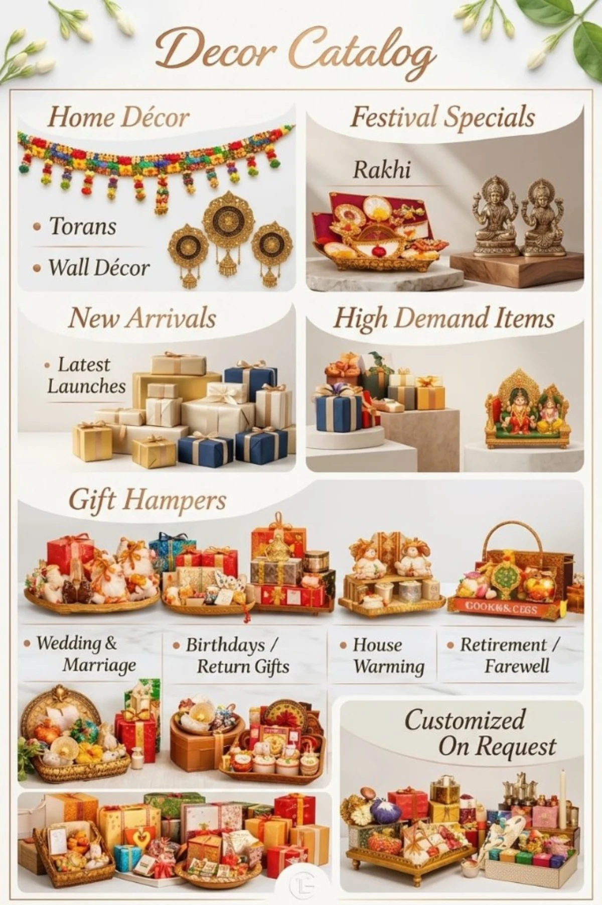 Ekvira Formè Atelier décor catalog — home décor, festival specials, gift hampers